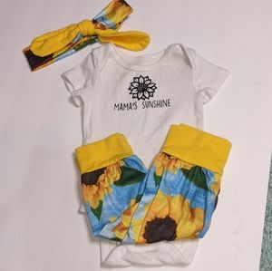 0-3 month sunflower outfit